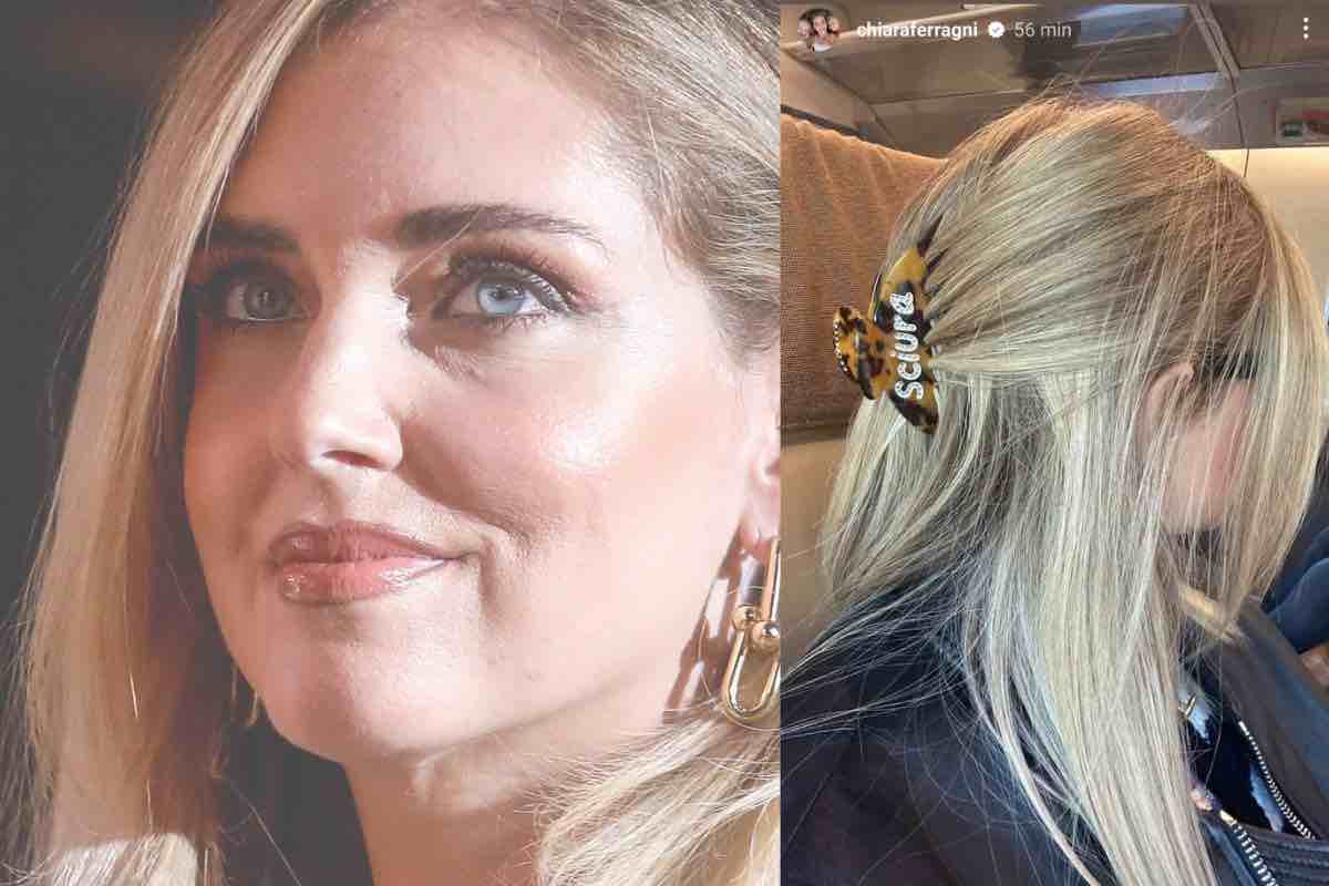 Il dettaglio del fermaglio di Chiara Ferragni 