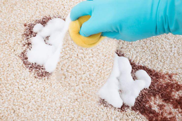 Come pulire il tappeto macchiato